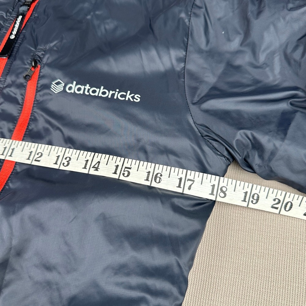 Databricks Reversible Puffer Jacket Mens Navy Blue Orange Insulated Full Zip L - Picture 4 of 12
